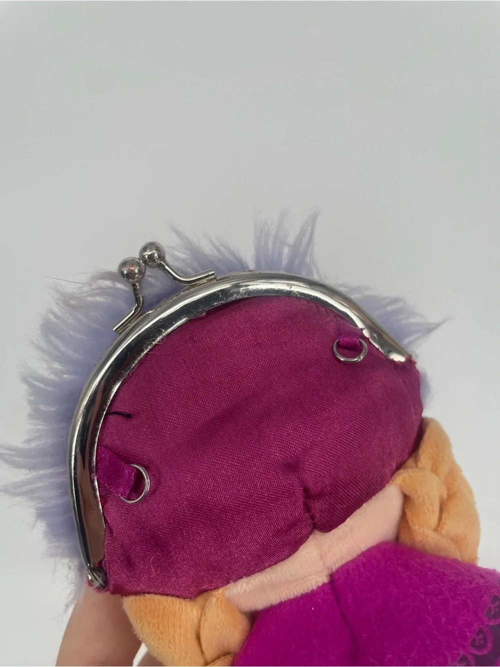 Disney Store Frozen Princess Anna Coin Purse Plush Stuffed Character Mini Bag